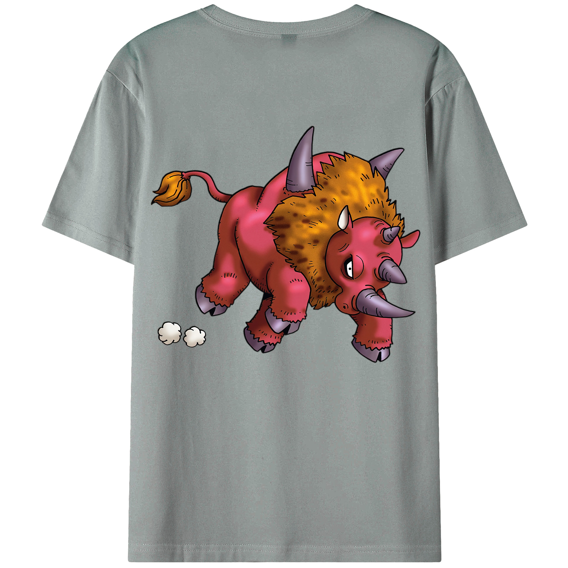 （画像用） ドラゴンクエスト Doragon Kuesuto Dragon Quest 綿100％ メンズ半袖Tシャツ（バックプリント） 通気性